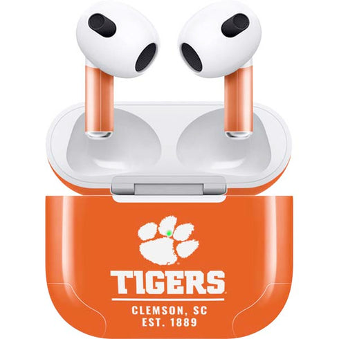 Clemson University Tigers Est 1889 Orange Apple AirPods (3rd Gen 2021) Skin