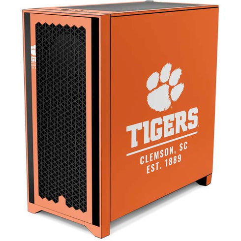 Clemson University Tigers Est 1889 Orange Corsair 4000D Tempered Glass Mid-Tower ATX Case Skin
