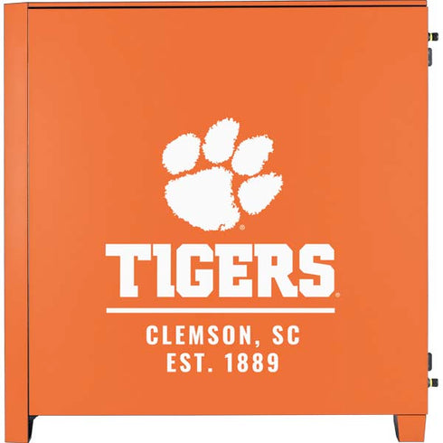 Clemson University Tigers Est 1889 Orange Corsair 4000D Tempered Glass Mid-Tower ATX Case Skin