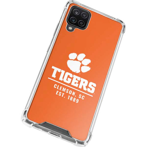 Clemson University Tigers Est 1889 Orange Galaxy A12 Clear Case