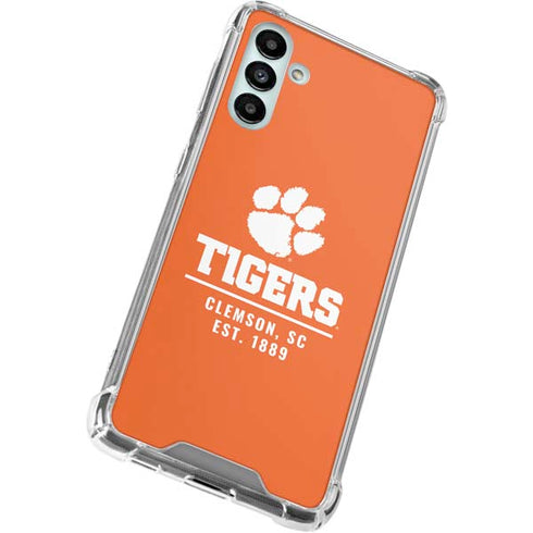 Clemson University Tigers Est 1889 Orange Galaxy A13 5G Clear Case