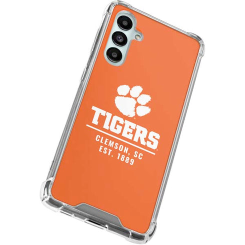 Clemson University Tigers Est 1889 Orange Galaxy A16 5G Clear Case