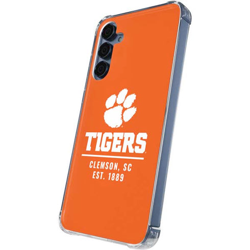 Clemson University Tigers Est 1889 Orange Galaxy A35 5G Clear Case