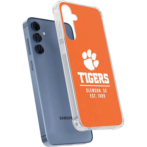 Clemson University Tigers Est 1889 Orange Galaxy A35 5G Clear Case