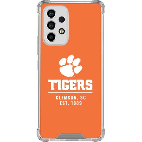 Clemson University Tigers Est 1889 Orange Galaxy A53 5G Clear Case