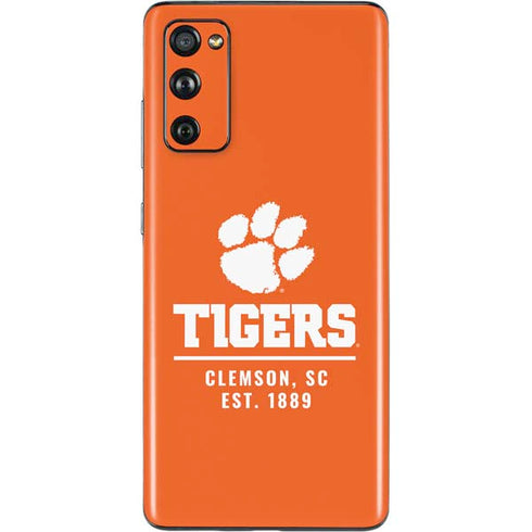 Clemson University Tigers Est 1889 Orange Galaxy S20 Fan Edition Skin