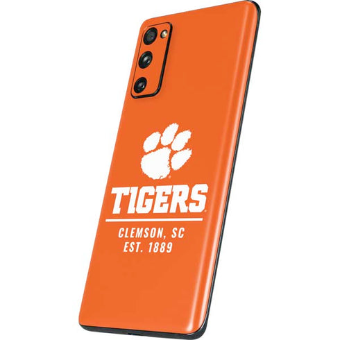 Clemson University Tigers Est 1889 Orange Galaxy S20 Fan Edition Skin