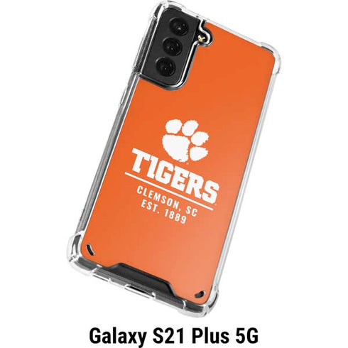 Clemson University Tigers Est 1889 Orange Galaxy S21 Plus 5G Clear Case