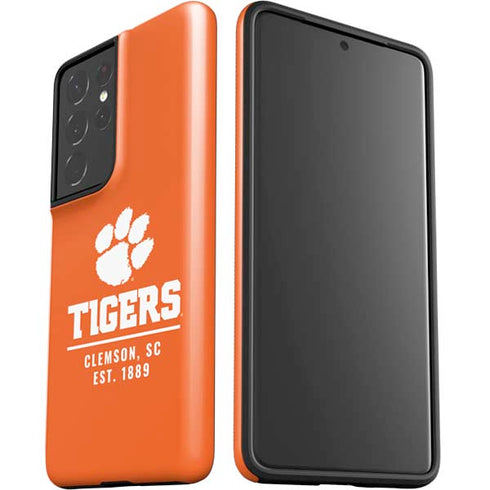 Clemson University Tigers Est 1889 Orange Galaxy S21 Ultra 5G Pro Case