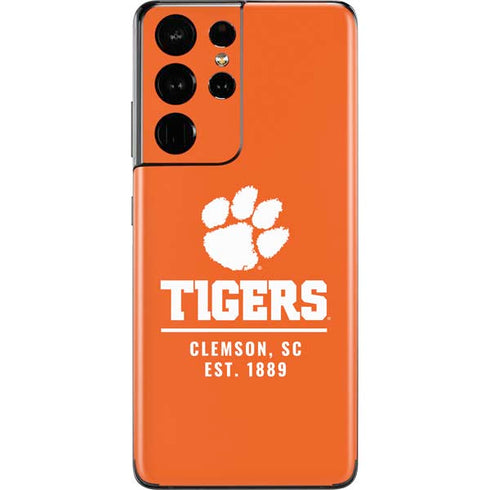 Clemson University Tigers Est 1889 Orange Galaxy S21 Ultra 5G Skin