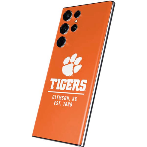Clemson University Tigers Est 1889 Orange Galaxy S22 Ultra Skin