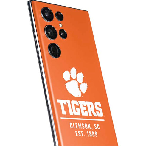 Clemson University Tigers Est 1889 Orange Galaxy S22 Ultra Skin