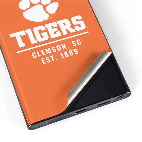Clemson University Tigers Est 1889 Orange Galaxy S22 Ultra Skin