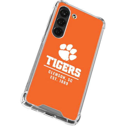 Clemson University Tigers Est 1889 Orange Galaxy S23 Clear Case