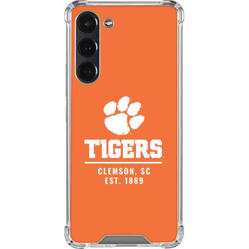Clemson University Tigers Est 1889 Orange Galaxy S23 Plus Clear Case