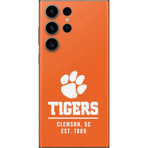 Clemson University Tigers Est 1889 Orange Galaxy Skins