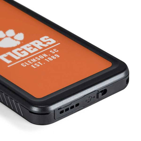 Clemson University Tigers Est 1889 Orange Galaxy S24 Plus Waterproof Case