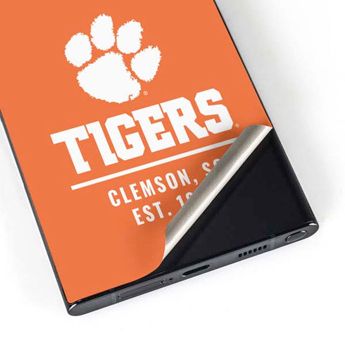 Clemson University Tigers Est 1889 Orange Galaxy S25 Ultra Skin
