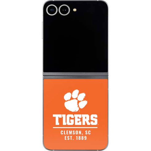 Clemson University Tigers Est 1889 Orange Galaxy Z Flip6 Skin