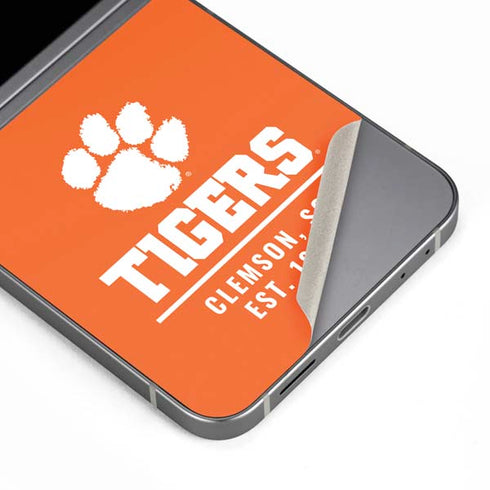 Clemson University Tigers Est 1889 Orange Galaxy Z Flip6 Skin