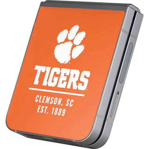 Clemson University Tigers Est 1889 Orange Galaxy Z Flip6 Skin