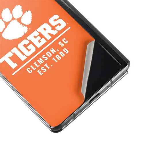 Clemson University Tigers Est 1889 Orange Galaxy Z Fold2 5G Skin