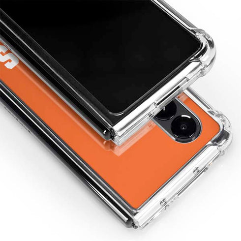 Clemson University Tigers Est 1889 Orange Galaxy Z Fold4 5G Clear Case