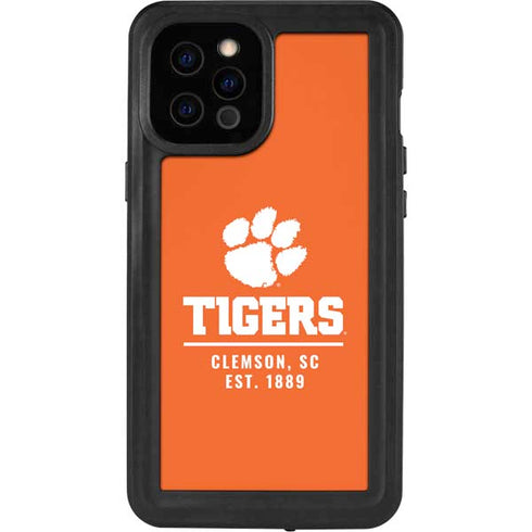 Clemson University Tigers Est 1889 Orange iPhone 12 Pro Max Waterproof Case