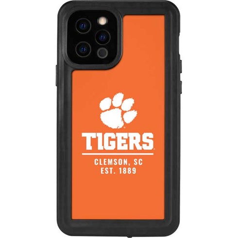 Clemson University Tigers Est 1889 Orange iPhone 12 Pro Waterproof Case