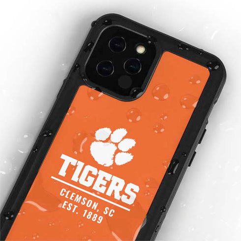 Clemson University Tigers Est 1889 Orange iPhone 12 Pro Waterproof Case