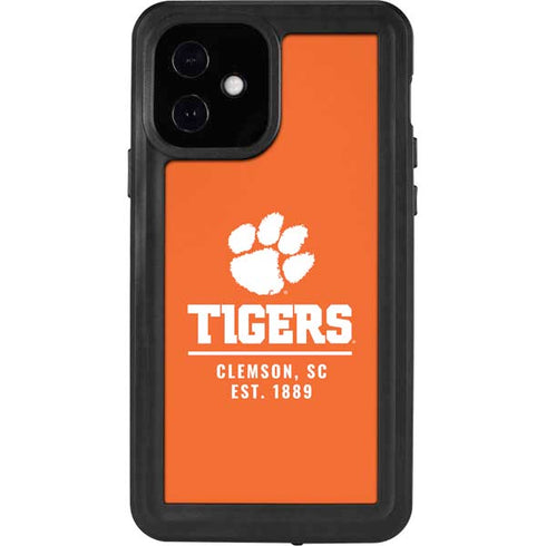 Clemson University Tigers Est 1889 Orange iPhone 12 Waterproof Case