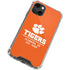 Clemson University Tigers Est 1889 Orange iPhone 13 Mini Clear Case
