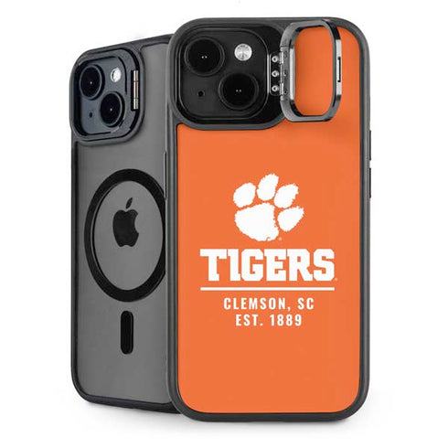Clemson University Tigers Est 1889 Orange iPhone 14 Kickstand Case