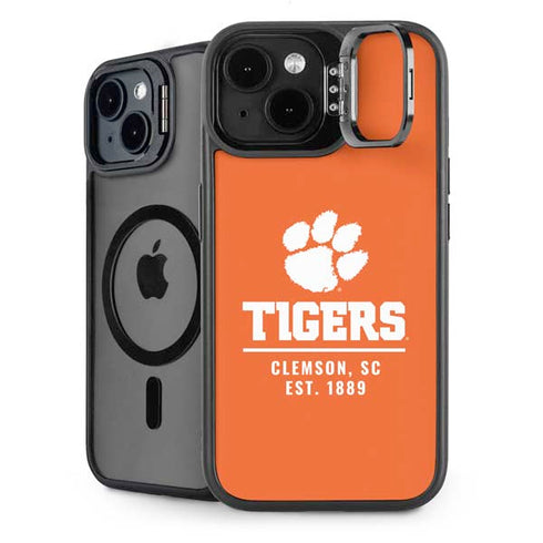 Clemson University Tigers Est 1889 Orange iPhone 14 Plus Kickstand Case