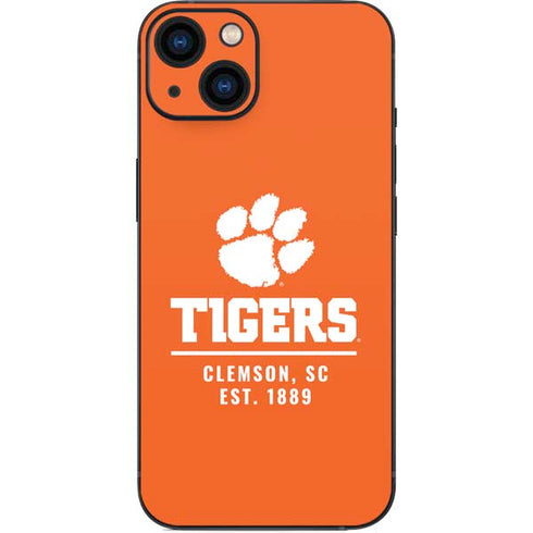 Clemson University Tigers Est 1889 Orange iPhone 14 Plus Skin