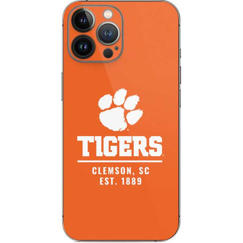 Clemson University Tigers Est 1889 Orange iPhone 14 Pro Max Skin