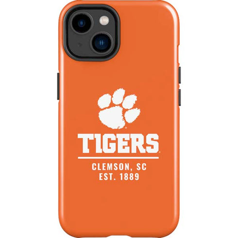 Clemson University Tigers Est 1889 Orange iPhone 15 Impact Case