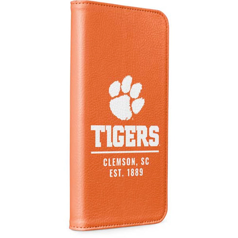 Clemson University Tigers Est 1889 Orange iPhone 15 Plus Folio Case