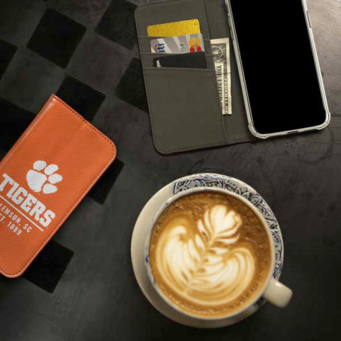 Clemson University Tigers Est 1889 Orange iPhone 15 Plus Folio Case