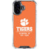 Clemson University Tigers Est 1889 Orange iPhone 16 Plus Clear Case