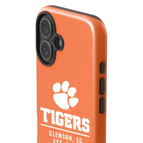 Clemson University Tigers Est 1889 Orange iPhone 16 Plus Impact Case