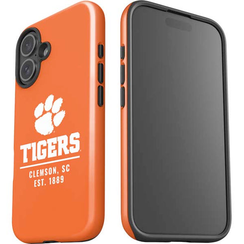 Clemson University Tigers Est 1889 Orange iPhone 16 Plus Impact Case