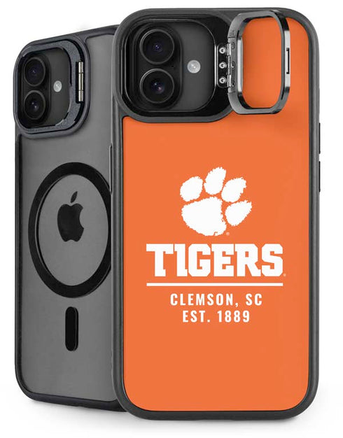 Clemson University Tigers Est 1889 Orange iPhone 16 Plus Kickstand Case