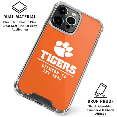 Clemson University Tigers Est 1889 Orange iPhone 16 Pro Clear Case