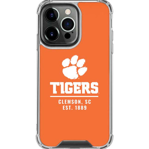 Clemson University Tigers Est 1889 Orange iPhone 16 Pro Max Clear Case