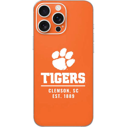 Clemson University Tigers Est 1889 Orange iPhone 16 Pro Max Skin