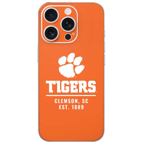 Clemson University Tigers Est 1889 Orange iPhone 16 Pro Skin