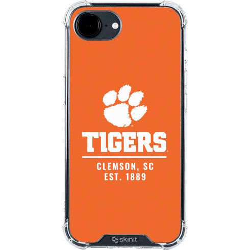 Clemson University Tigers Est 1889 Orange iPhone 16e Clear Case