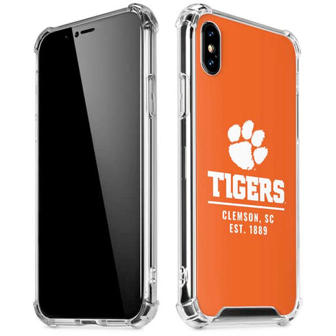 Clemson University Tigers Est 1889 Orange iPhone X/XS Clear Case