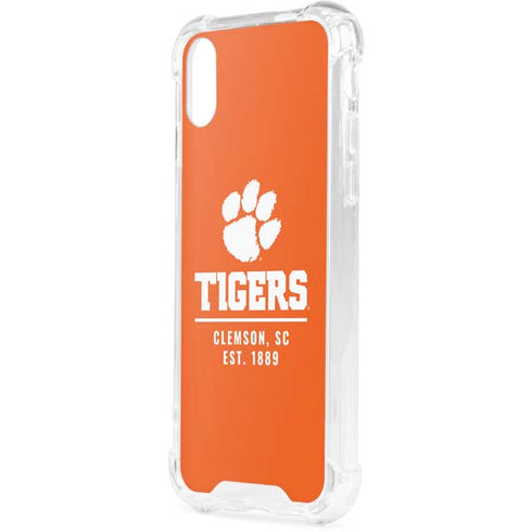 Clemson University Tigers Est 1889 Orange iPhone XS Clear Case